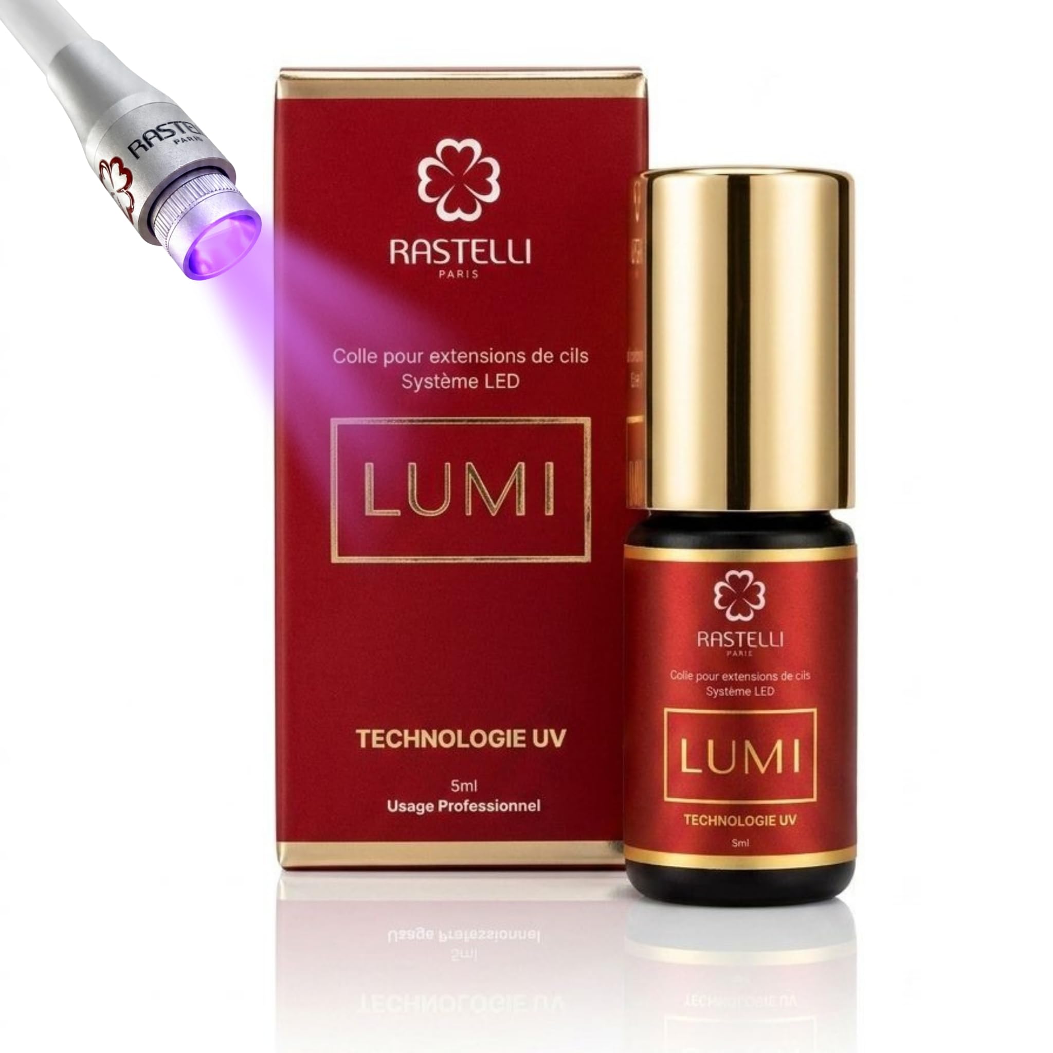 Colle Extension de Cils UV LED Professionnelle – Séchage Ultra-Rapide 1s – Tenue Longue Durée 6 à 8 Semaines – Haute Rétention – Résistante Humidité & Température –