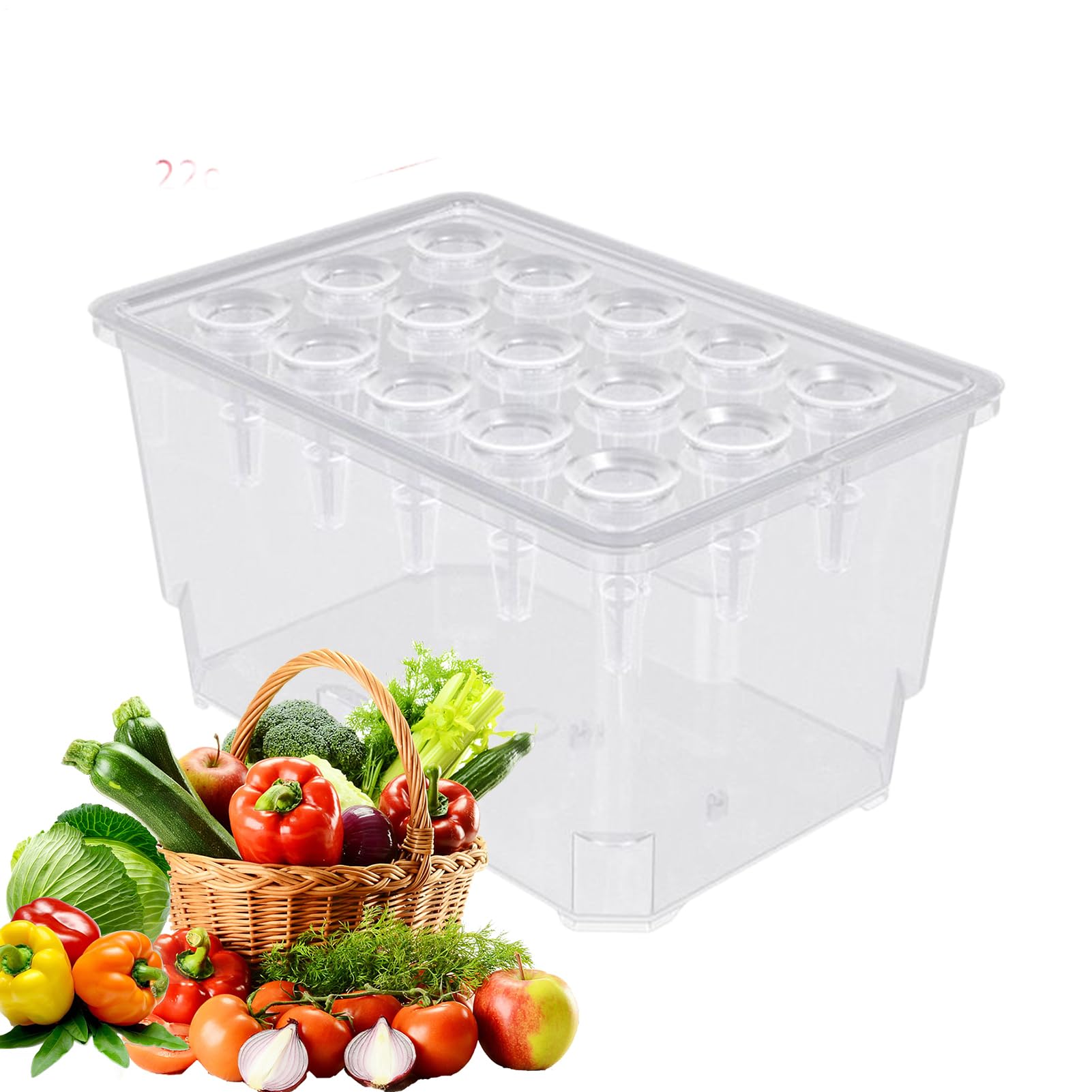 Zestaw do uprawy hydroponicznej, 15 strąków ABS, skrzynka do kiełkowania, 32 x 22 x 18 cm, 870 g, wewnętrzny system hydroponiczny do domu, kuchni, na balkon, ogród, parapet okienny, na zewnątrz, farmę