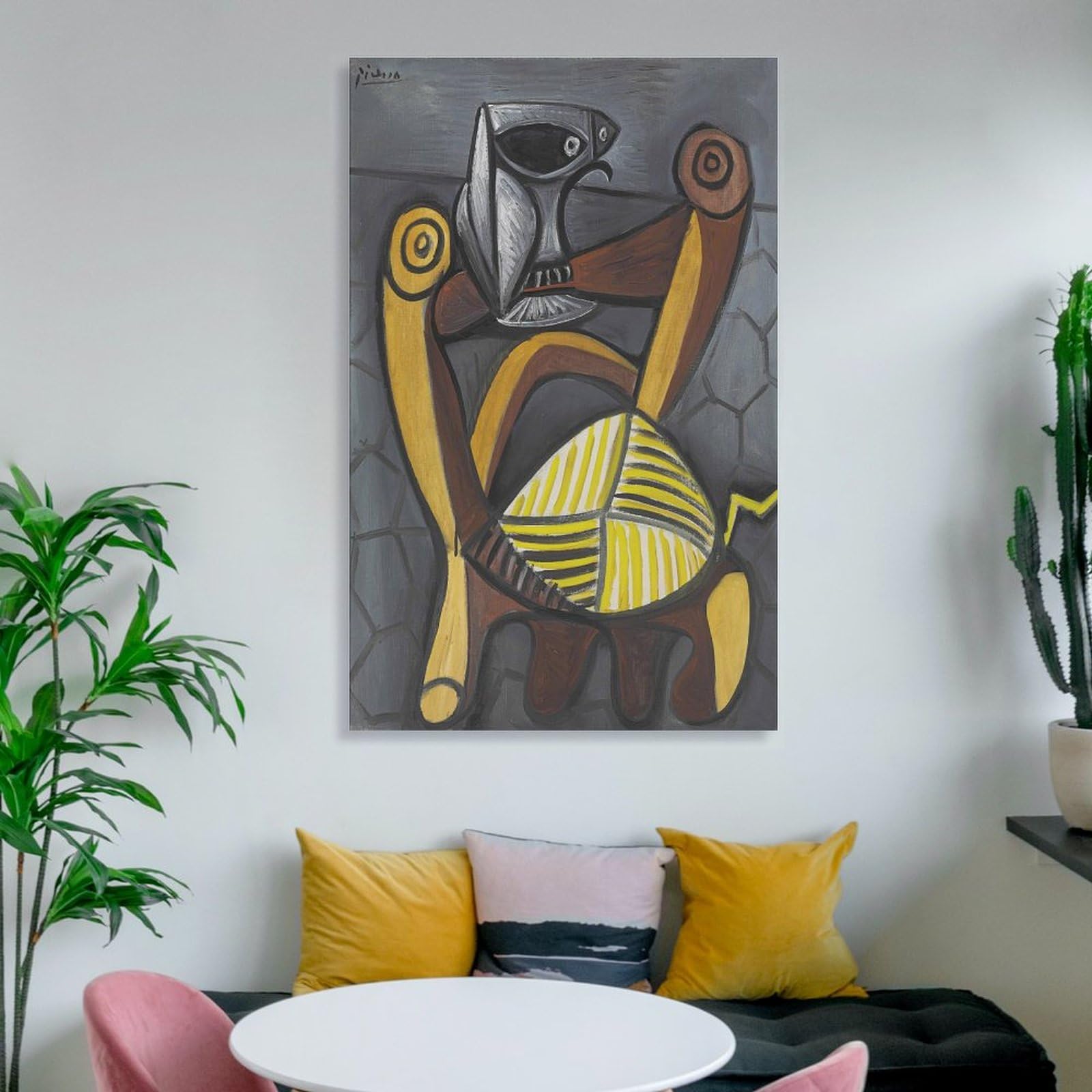 Amazon.co.jp: Pablo Picasso パブロ・ピカソポスター 絵画 椅子の上の