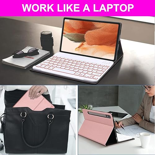 Miniatura 9 de SUYOOULIN Funda de teclado para Samsung Galaxy Tab S9 Plus S9+ de 12.4 pulgadas 2023 (SM-X810X816BX818U) con soporte para bolígrafo S, funda de