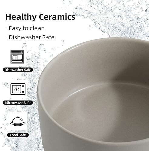 Miniatura 4 de Cuenco de cerámica antideslizante de 8.2 pulgadas para alimentos y agua para perros de razas grandes, cuenco para mascotas de repuesto (cuenco