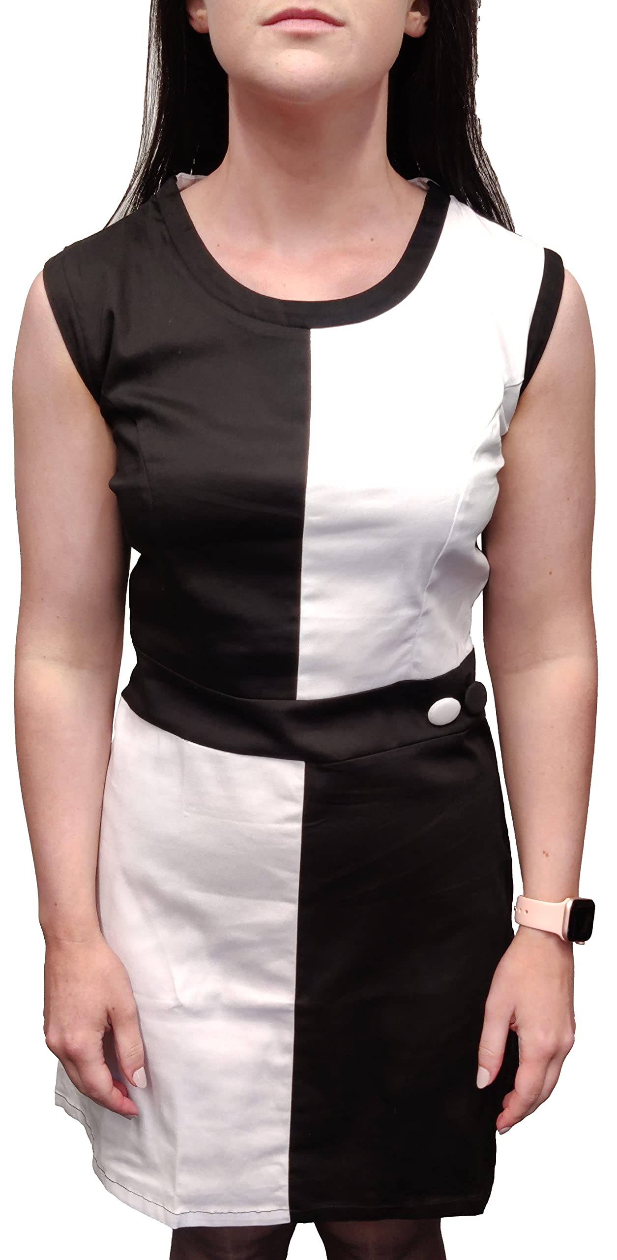 Mazeys Women's Black 60S Retro Mod Vintage & White Quadrant Dress (12)