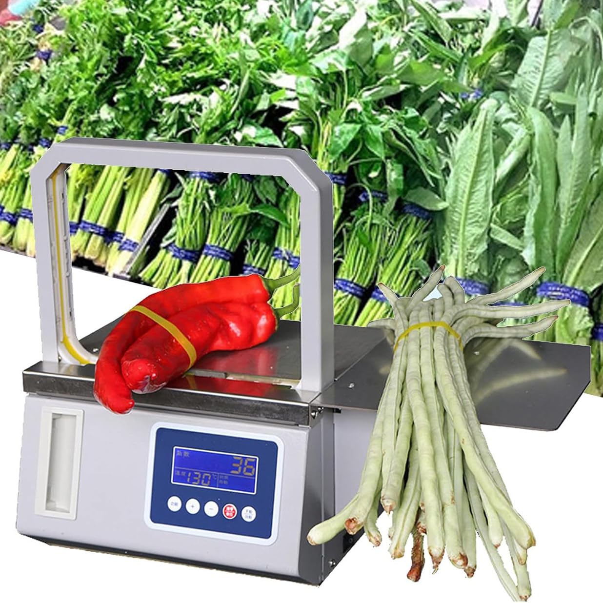 GYQSSD Vegetables Strapping Machine, Automatic OPP Strapping Fast Binding Machine, Hot Melt OPP Tape Banding Machine, Two Working Modes, with Count
