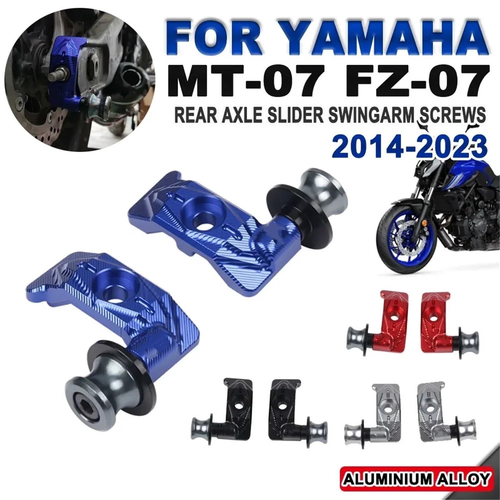 Tendicatena Distribuzione Misura Per Yamaha Misura Per MT-07 FZ07 FZ-07 FZ MT 07 2014-2024 MT07 Asse Catena Regolatore Cursore Swingar Spool montaggio Tendicatena a camme(Black)