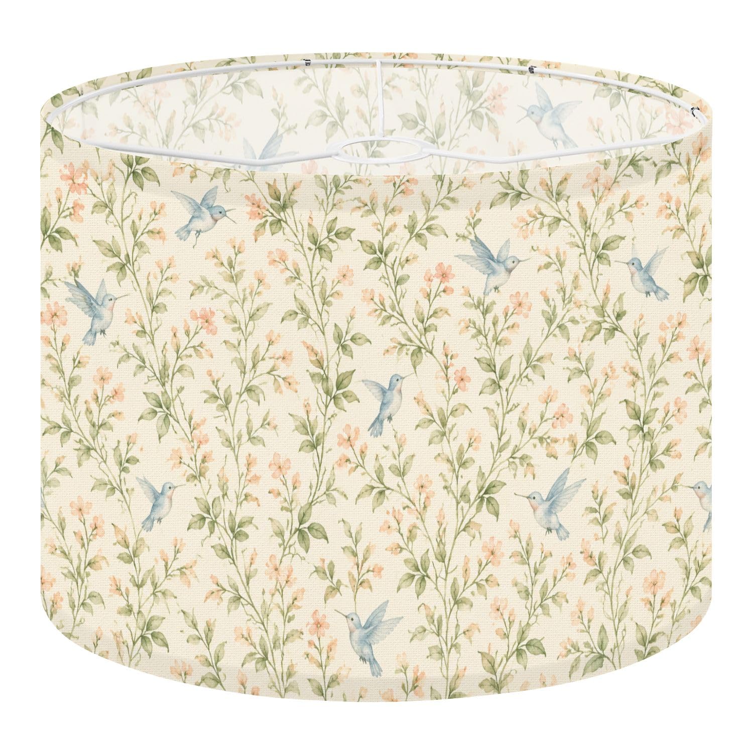 Deruinvaio Multi3 2Pcs 13In Lampshade Lamp Shade Vintage Floral Hummingbirds Delicate For Ceiling Light, Table Lamp Floor Lamp Easy Assembly Replacement Light Shade