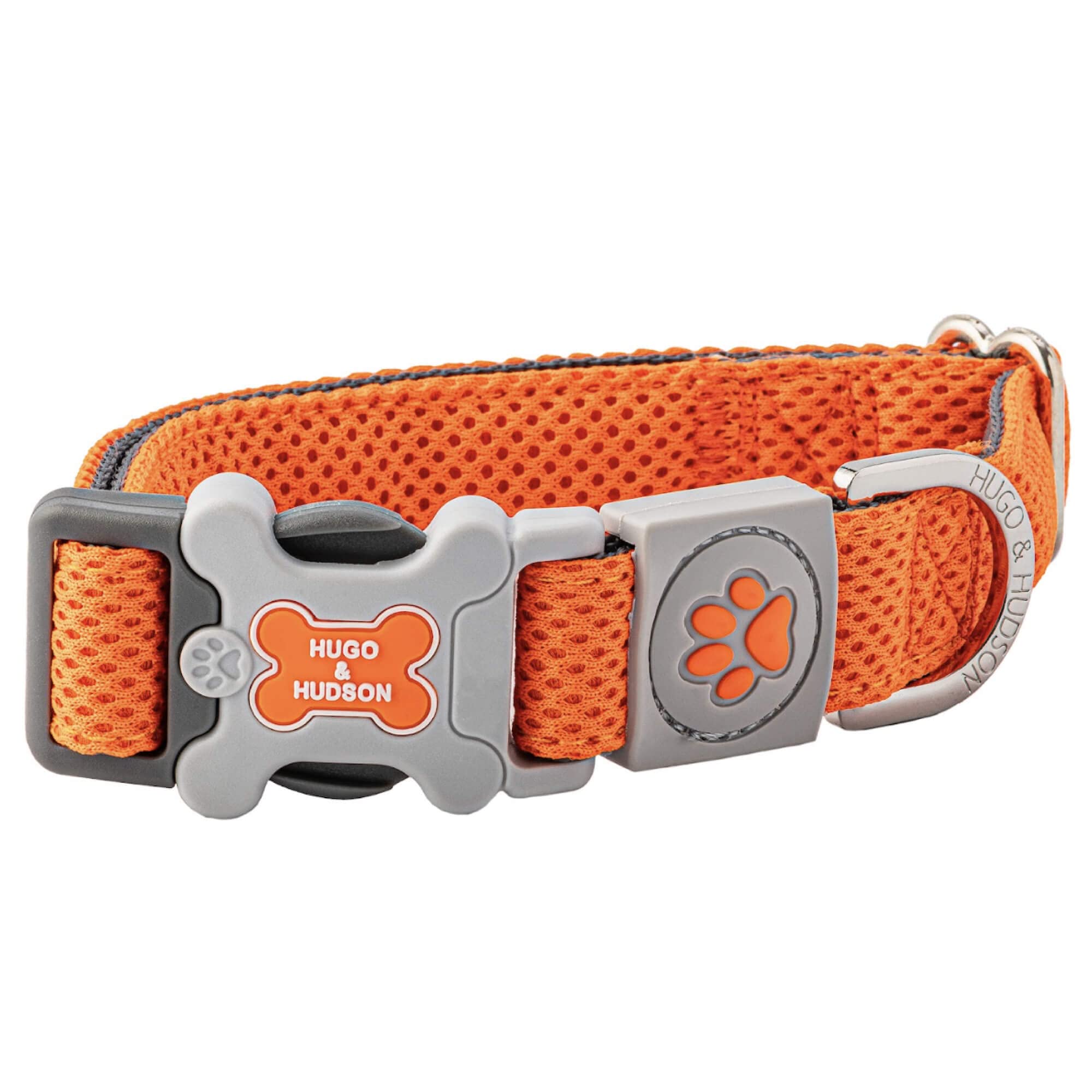 HUGO & HUDSON Dog Collar with Quick Release Safety Buckle and Quick Dry Mesh Fabric, Orange, XS XS Orange