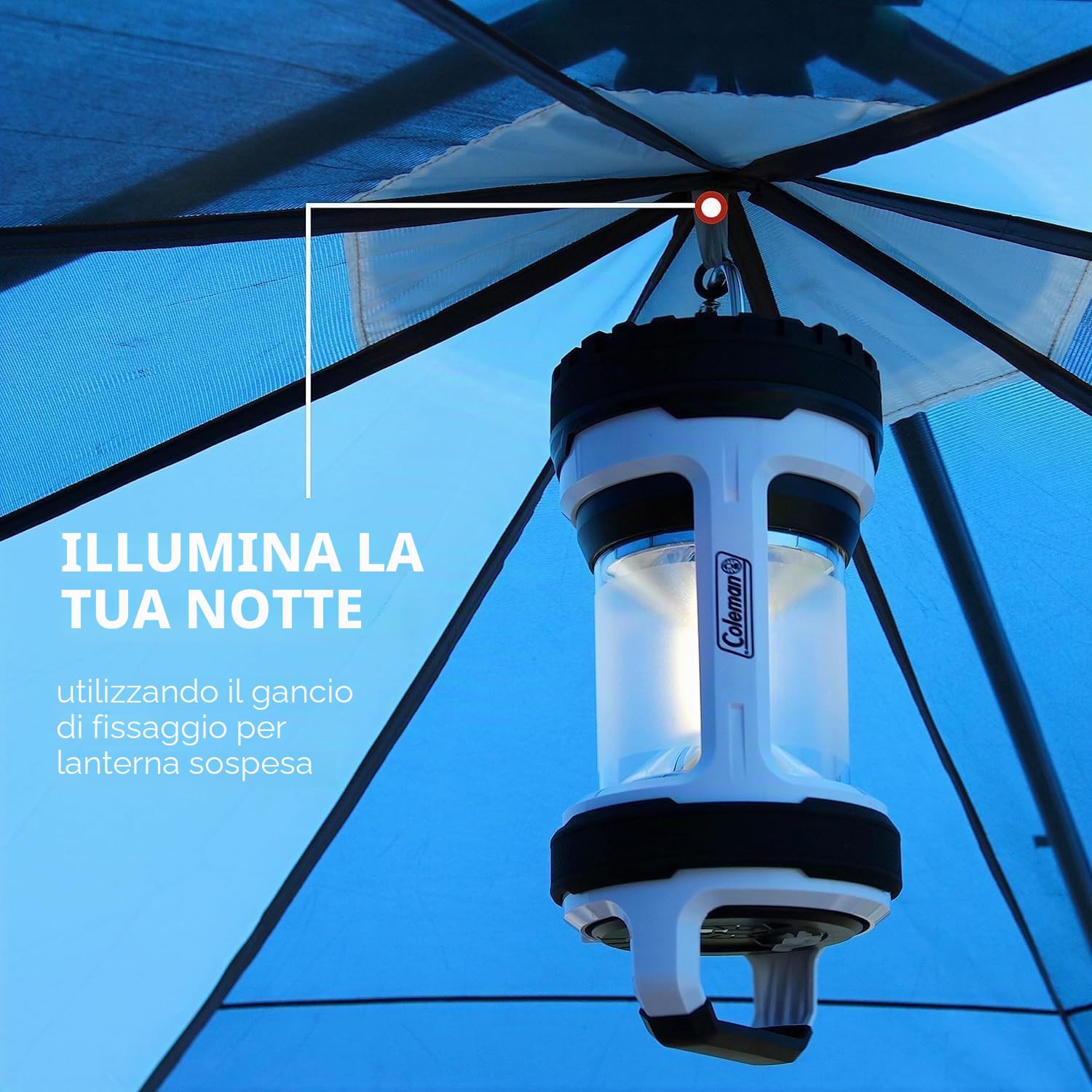 Coleman Tenda da campeggio ottagonale, per 6 persone, con vista panoramica a 360°, struttura stabile in acciaio, telo da terra cucito, 100% impermeabile