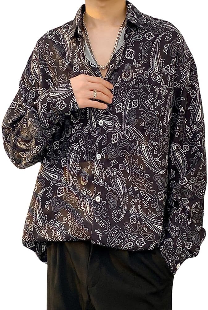 Amazon.co.jp: [Decorative] [デコラティブ]柄シャツ ペイズリー柄