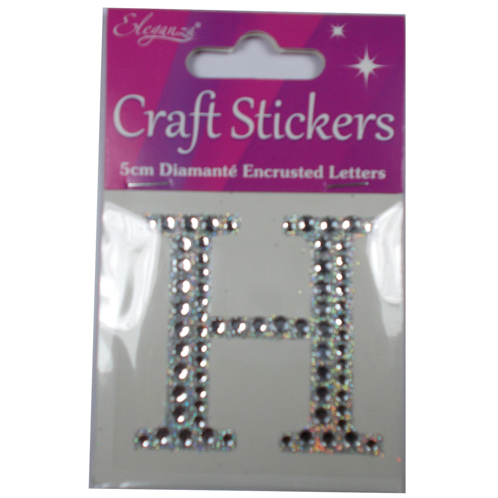 Craft Stickers H 5Cm Diamante Encrusted Letters & Numbers (H)