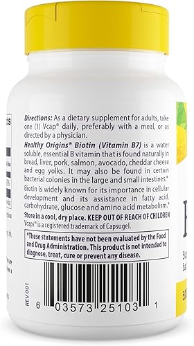 Miniatura 2 de Healthy Origins Biotin Veg cápsulas 10000 mcg 60 unidades