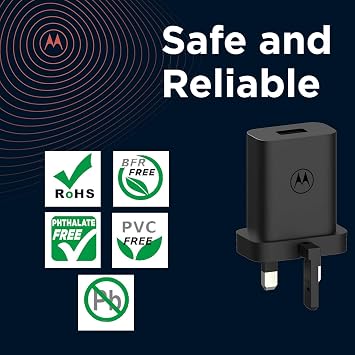 Motorola Chargers - TurboPower 20W Mains Wall Charger/Power Adapter with SKN6473A 1m USB-A to USB-C cable. (20W)