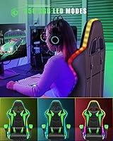 Vista 53 de Gaming Chair with RGB LED Lights, High Back Ergonomic Computer Gamer Chair with Headrest and Lumbar Support, Racing Style Reclining Game Chair for