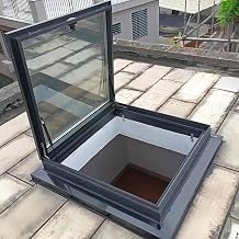 Skylight Roof Window,Roof Window and Skylight Basement Daylighting Door,Attic Skylight Cover with Aluminium Alloy,Commercial Large Basement Sun Tunnel Skylights Lid for ShedLxW50x60cm20x24in