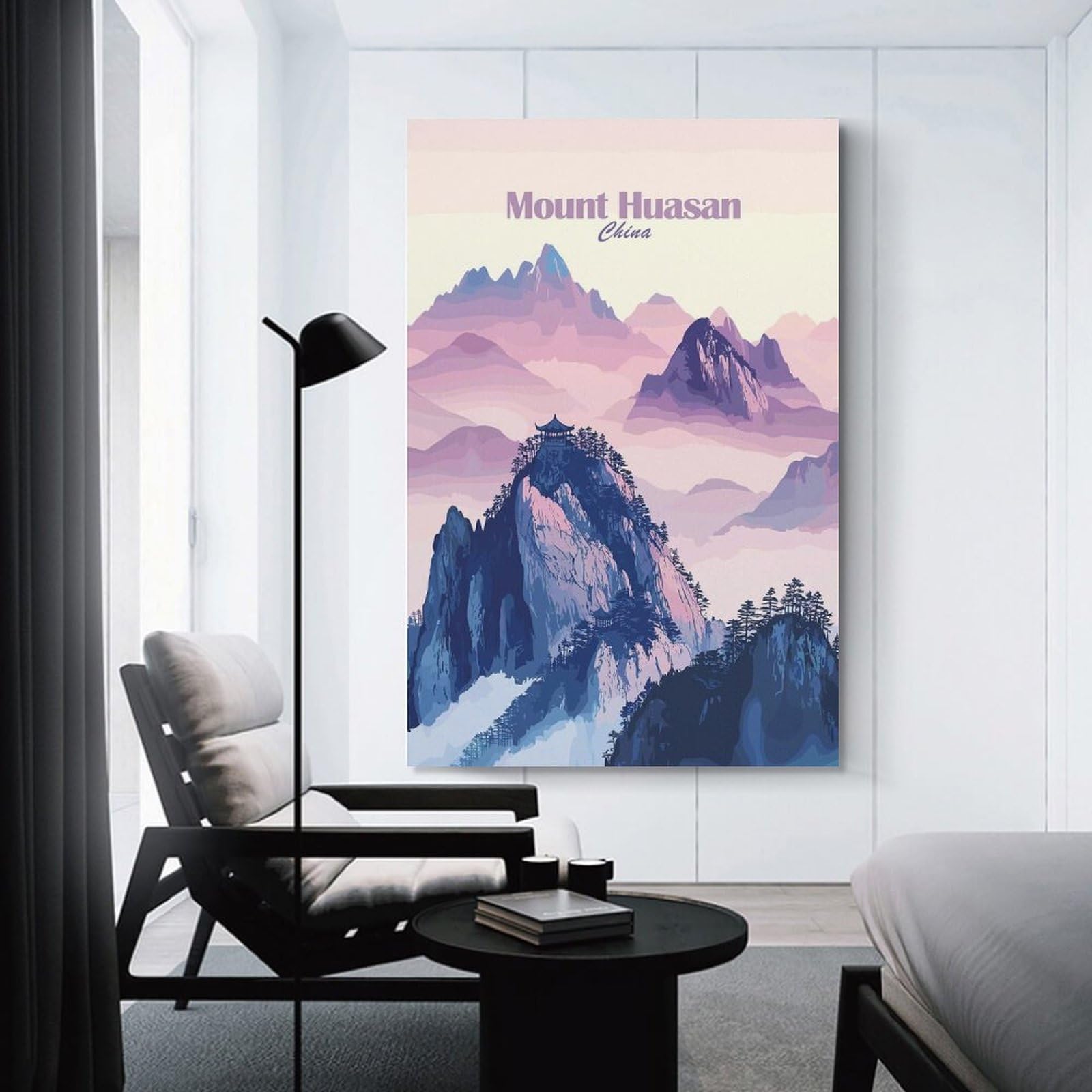 Junmoney Mount Huasan, China Canvas Wall Decor, 20x30inch(50x75cm), for Home Lounge, Bedroom Or Reading Nook, Modern Wall Decor for Cosy Interiors