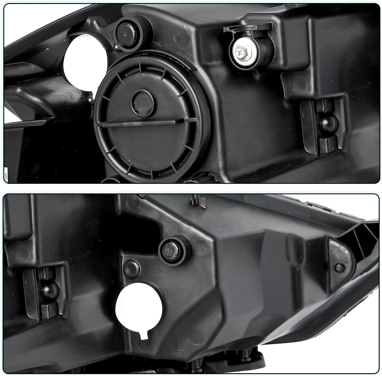 Headlight Assembly Replacement for 2013 2014 2015 2016 Dodge Dart [Halogen Type] Headlamp Driver and Passenger Side Chrome Housing Amber Reflector