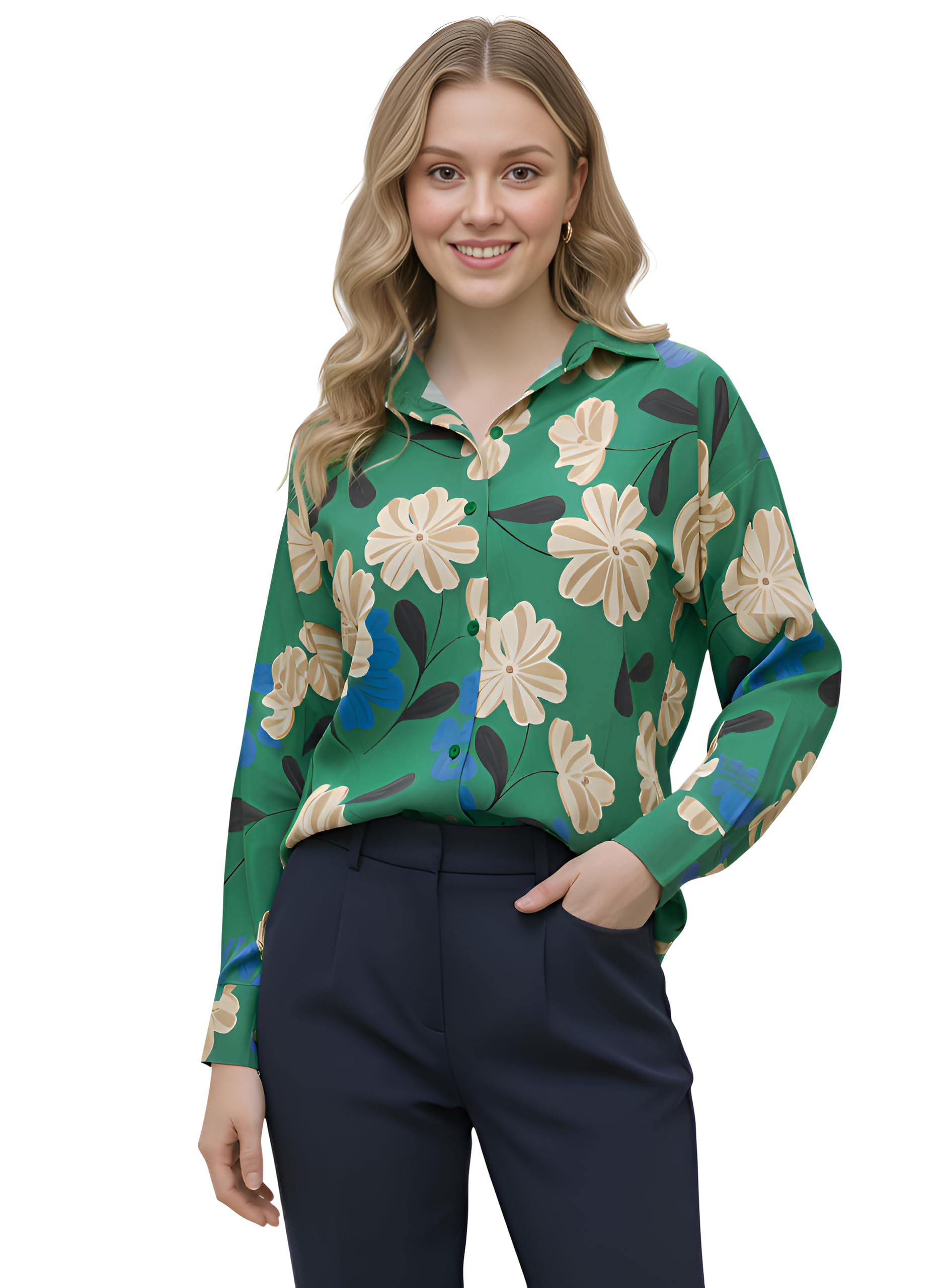 Shirt for Women | Shirt | Long | Tops for Women | Oversized | Korean Style Long Sleeve Oversized Button Down-image-47