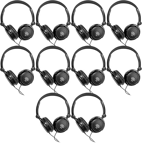 AxcessAbles SH-49 - Auriculares portátiles para monitor de DJ con controladores de 1.496in. Auriculares giratorios de 3 pulgadas. Diseño de