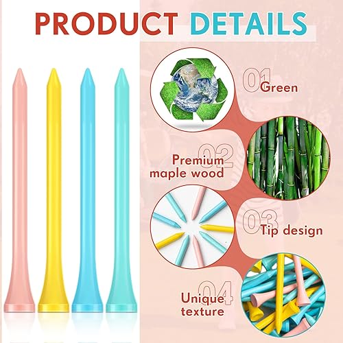 Miniatura 3 de 200 piezas de camisetas de golf de bambú camisetas de golf profesionales a granel para mujeres y niñas, accesorios de club de golf