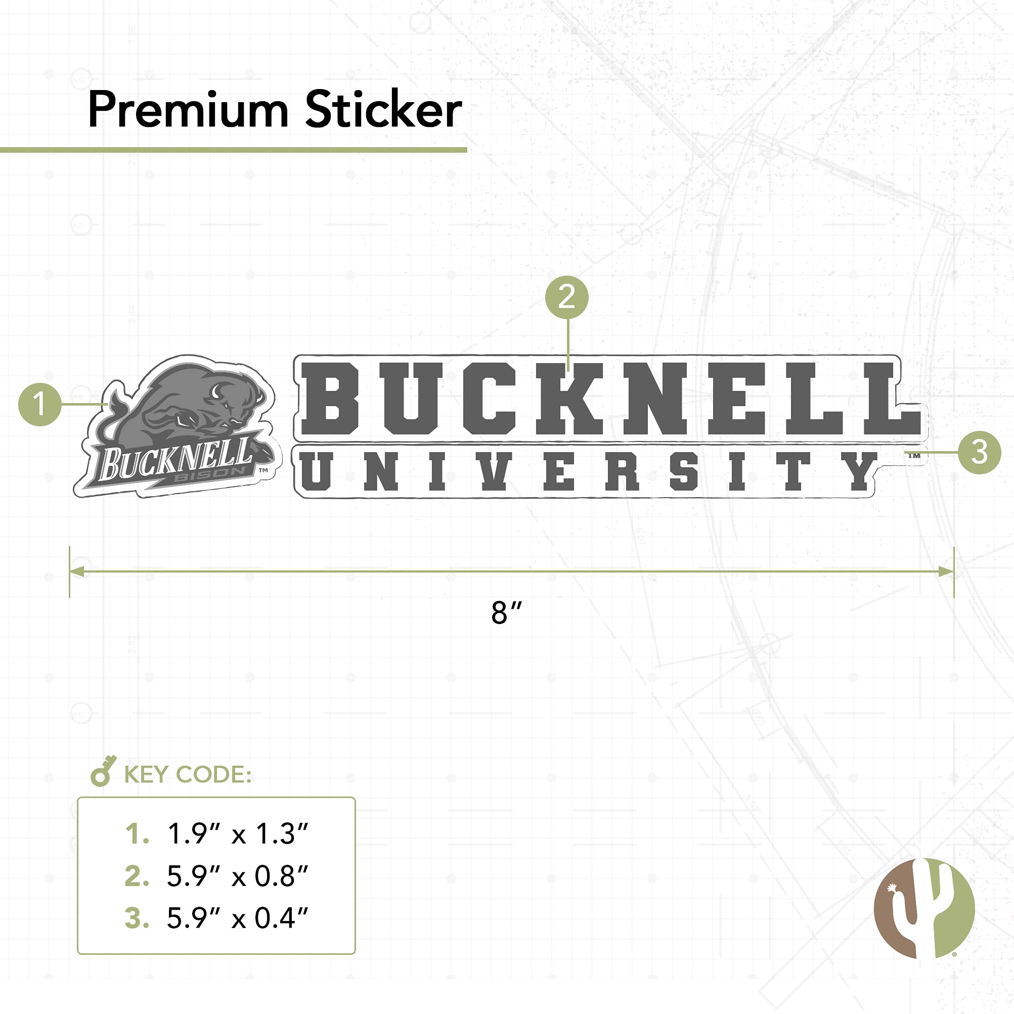 Bucknell University Bison Vinyl Decal | 15 Inch Laptop Car Sticker