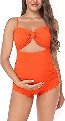 Roupa de banho de uma peça de maternidade recorte nas costas biquíni de gravidez recortado roupa de banho para grávidas