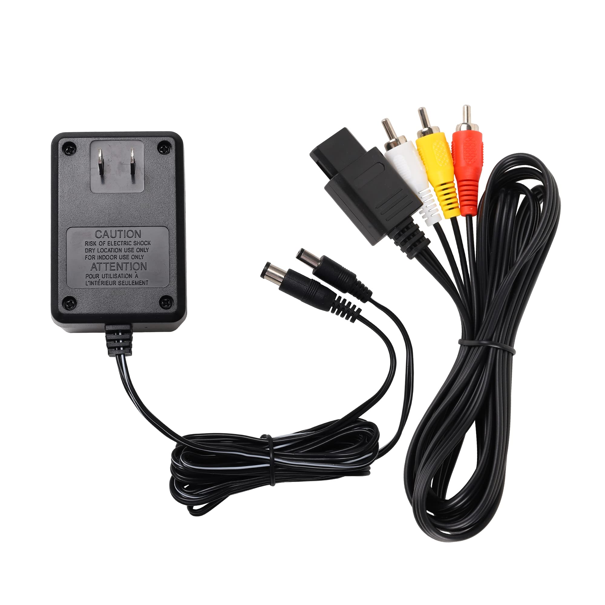 Fuente de alimentación y cable AV para SNES, adaptador de alimentación de CA y cable RCA AV de audio y video compatible con Super Nintendo Console Bundle Set, a monitor de pantalla de TV externo