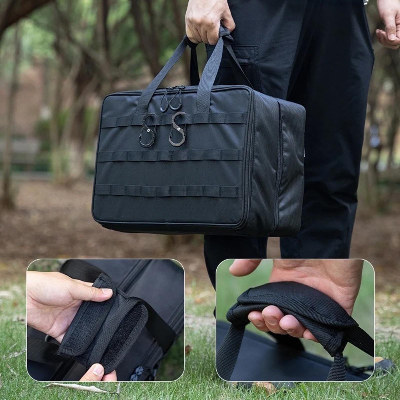 Contenitore da campeggio, impermeabile, con manico, 46 l, per escursioni, festival musicali, picnic, fine settimana, barbecue, bagagliaio, viaggio