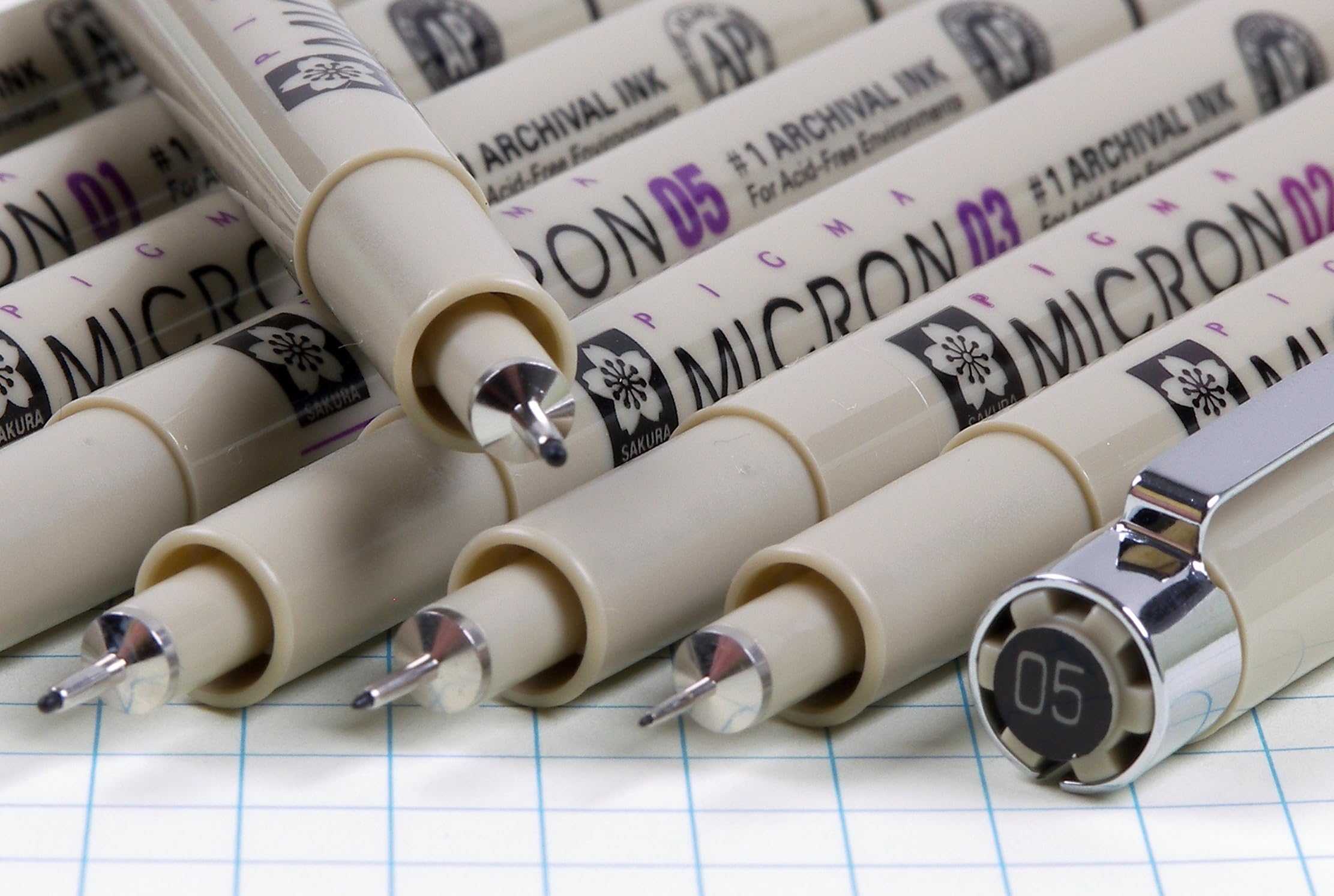 SAKURA Pigma Micron Black Ink Multi-tip Set, 10 Pack: Black 8 Count (Pack of 2) Ink Pen Set