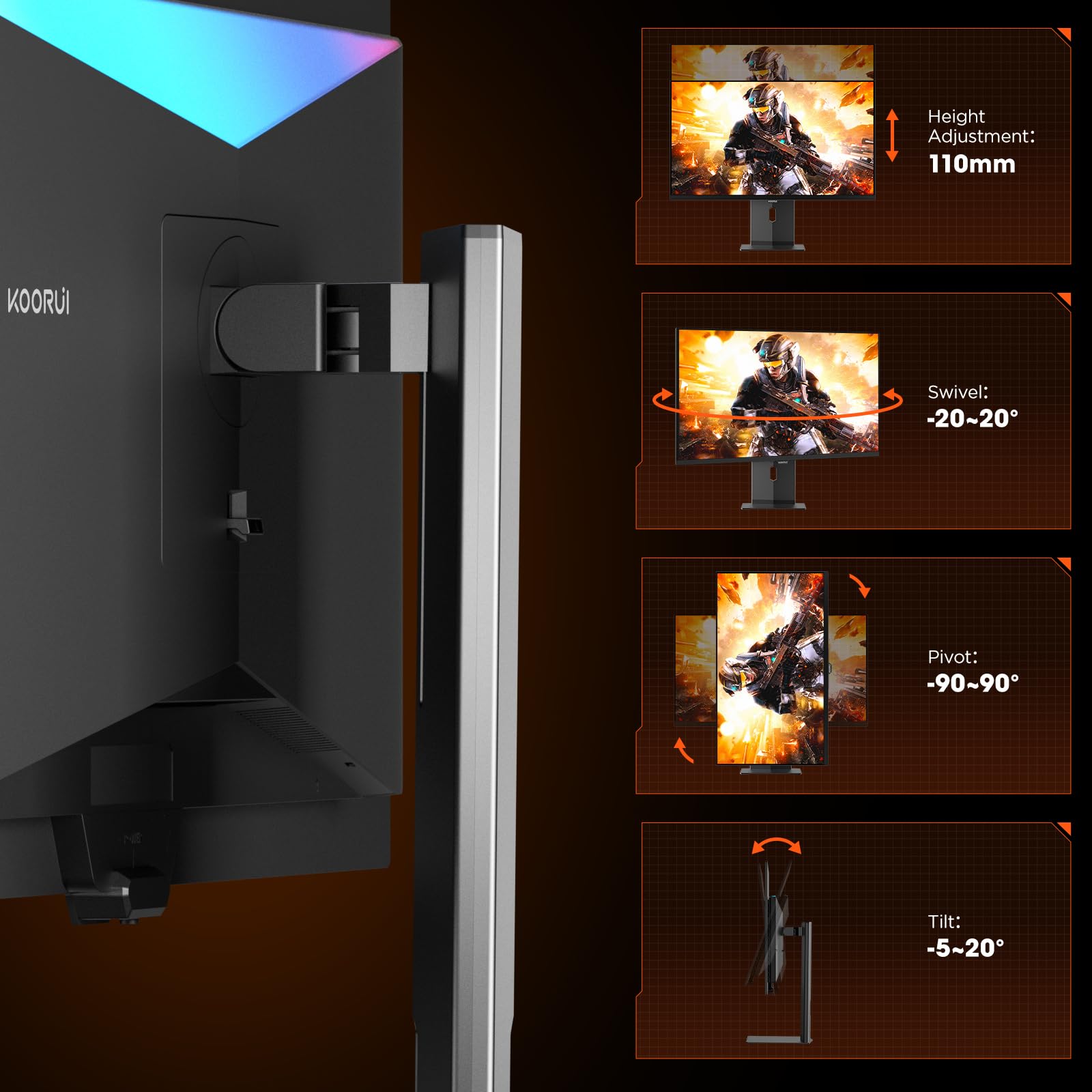 Amazon.com: KOORUI 32 inch 4K OLED Gaming Monitor, UHD 240Hz 0.03