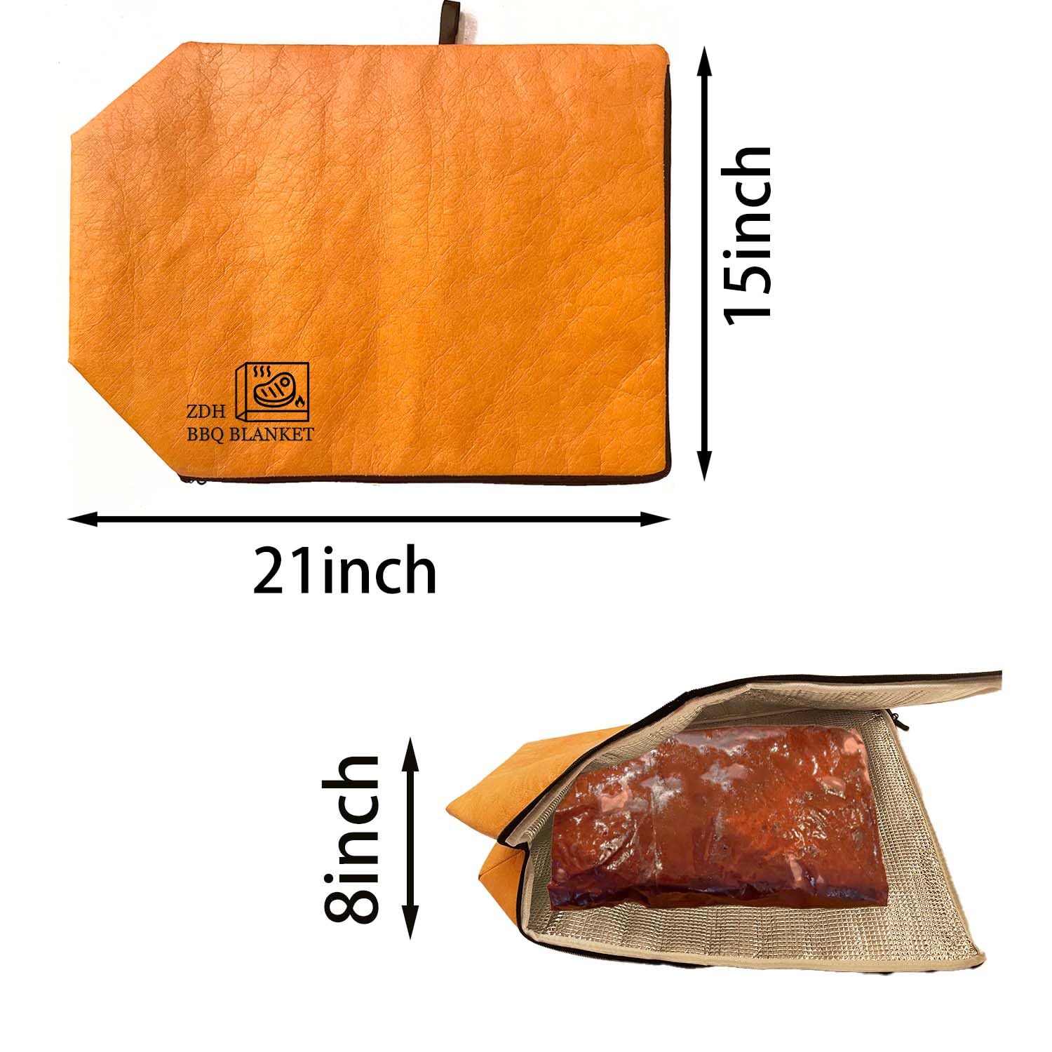 BBQ Blanket Meat Resting Bag 1 Piece for BBQ Smoking, Keep Warm Tender and Juicy, Reusuable Large Capacity, Zipper Design, Foldable, Washable, Family Outdoor BBQ, Holiday Party