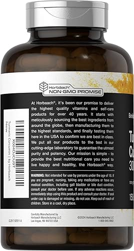 Miniatura 3 de Horbäach Berkshire Labs - Curcumina de cúrcuma de 3000 mg | 150 cápsulas | Suplemento de cúrcuma con extracto de pimienta negra | sin OMG, complejo