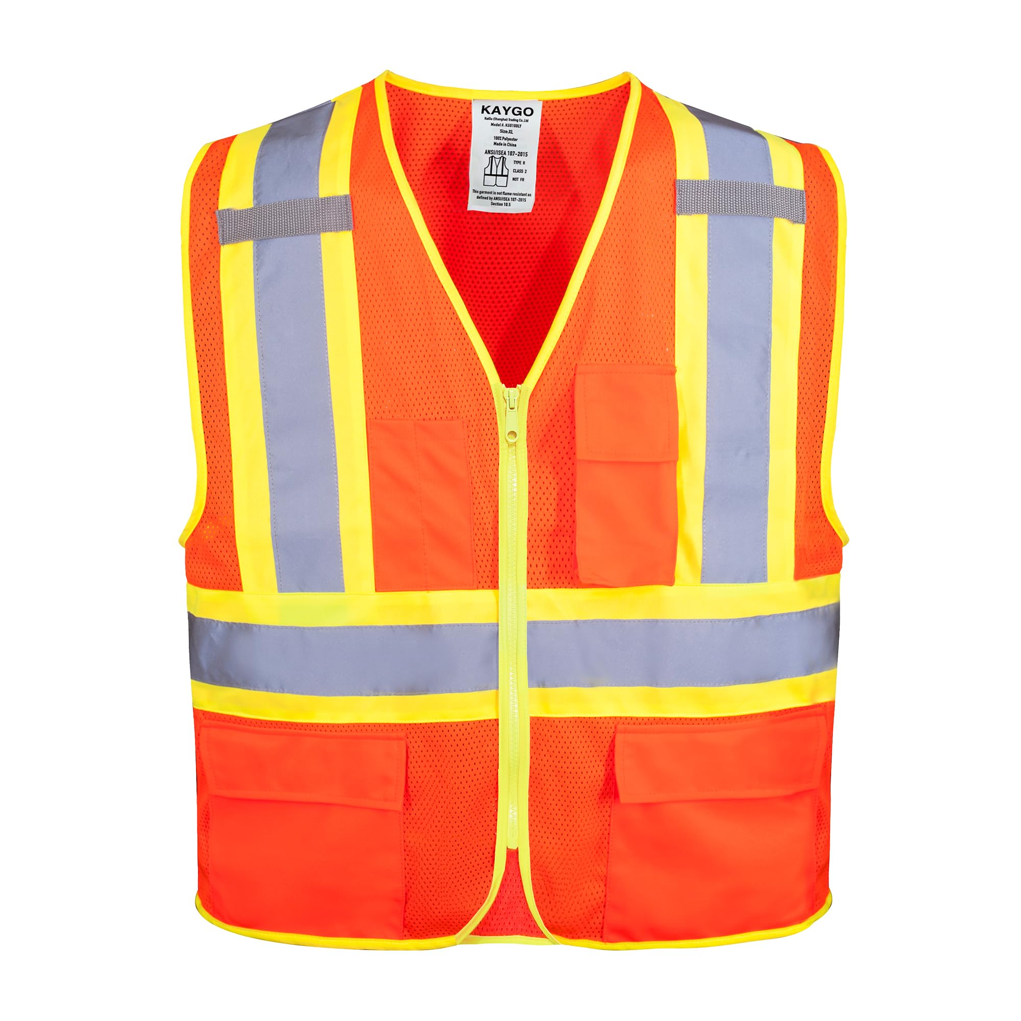 KAYGO Reflective High Vis Safety Vest with Pockets for Men and Women KG0100