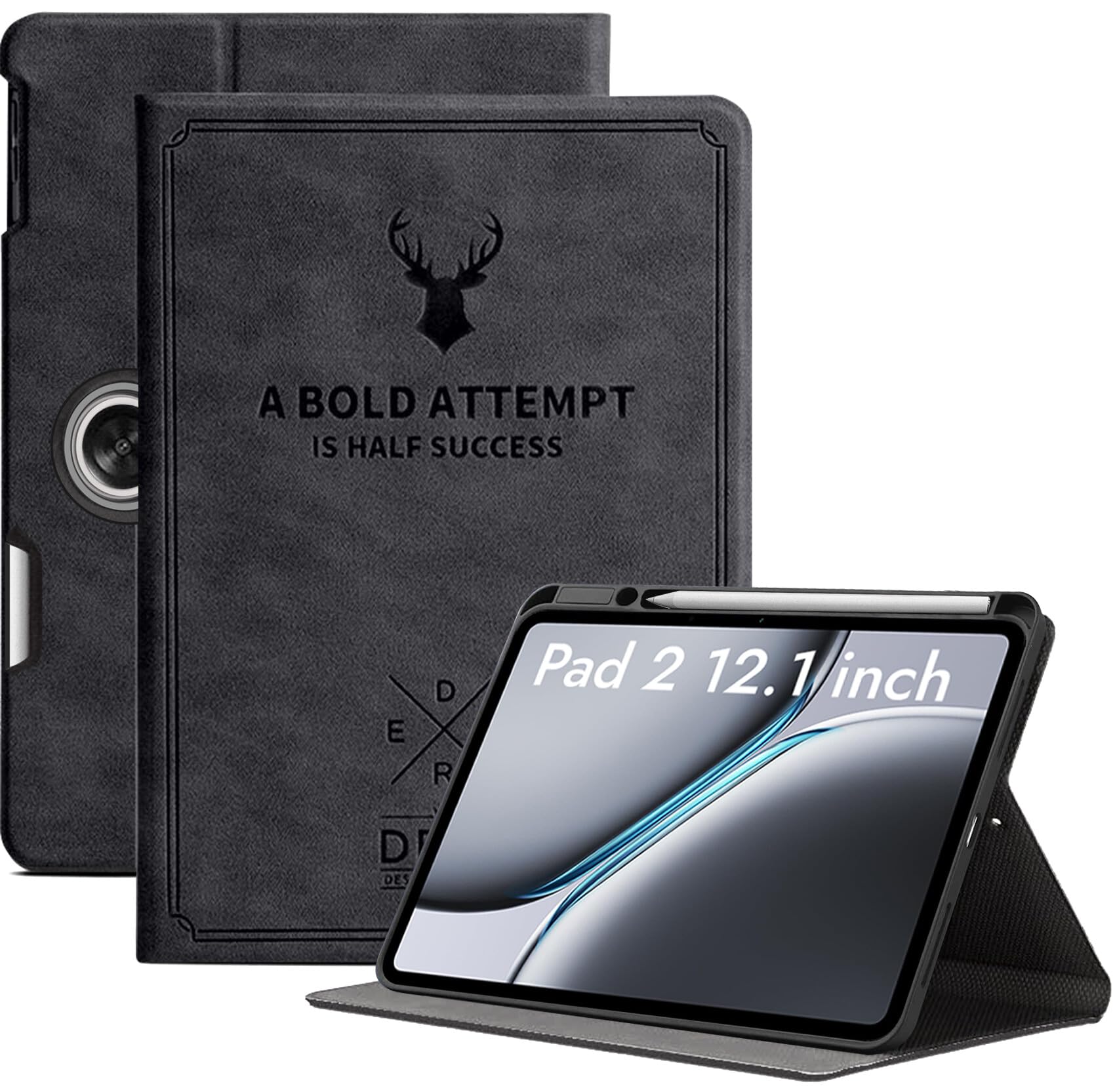 Robustrion Cover Case for OnePlus Pad 2 12.1 inch Cover, Deer Pattern Cover Case for OnePlus Pad 2 Cover with Pencil Holder 12.1 inch [Auto Sleep Wake Support] - Black (B0D8K2Y3YQ) Amazon Price History, Amazon Price Tracker