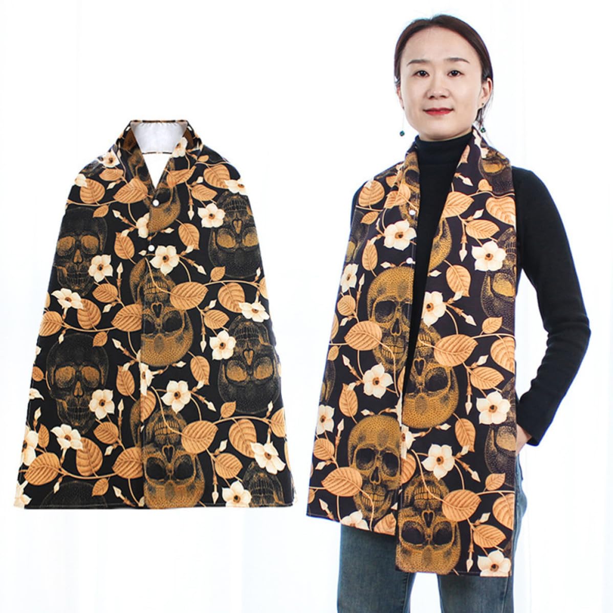 Abaodam 6 Stück Waschbarer Erwachsenen Lätzchen Essschal aus Polyester mit Vollem Schutz und Stilvollem Druckdesign für Senioren und Damen Beim Essen
