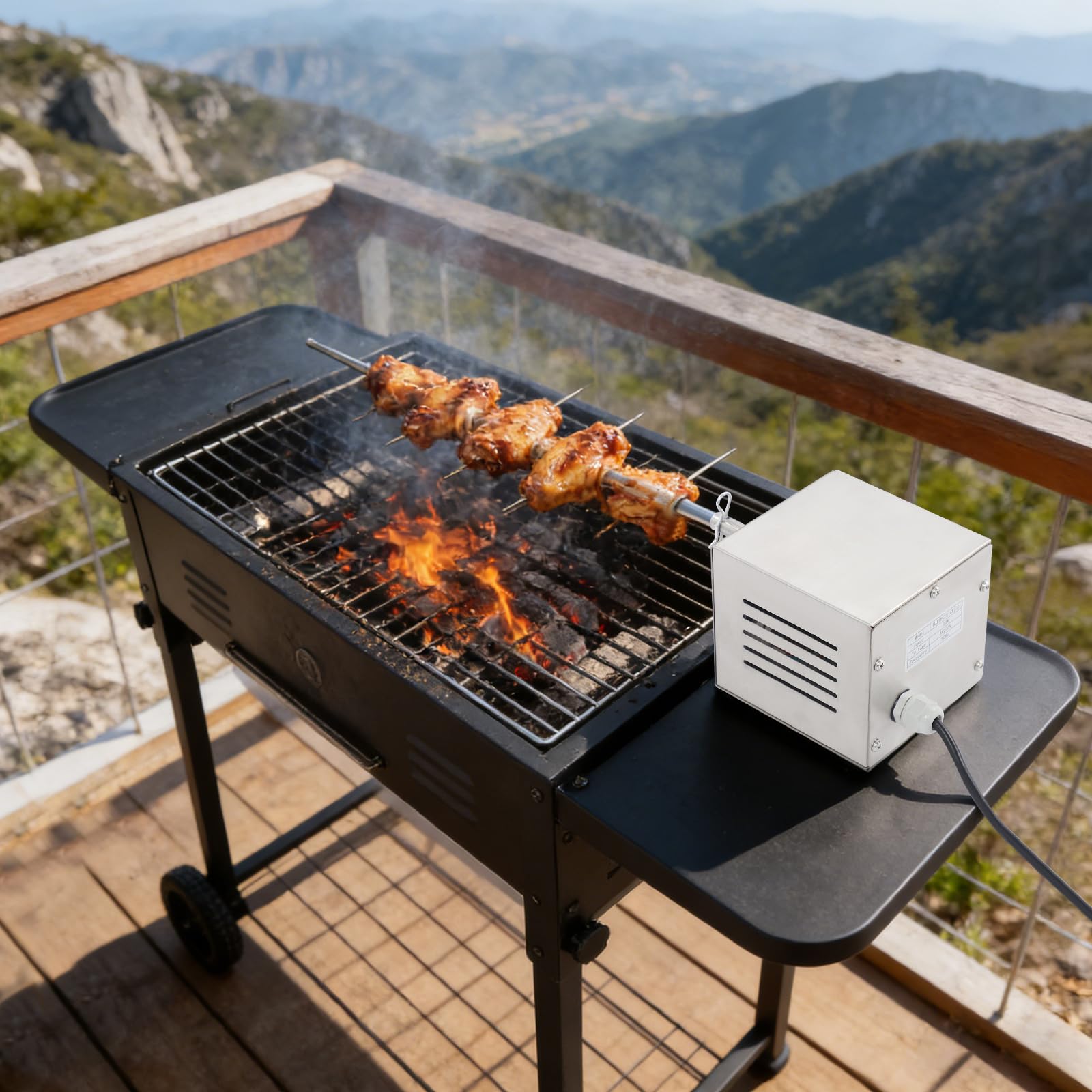 Motore per barbecue in acciaio inox, 25 W, 220 V, 60 Hz, girarrosto con