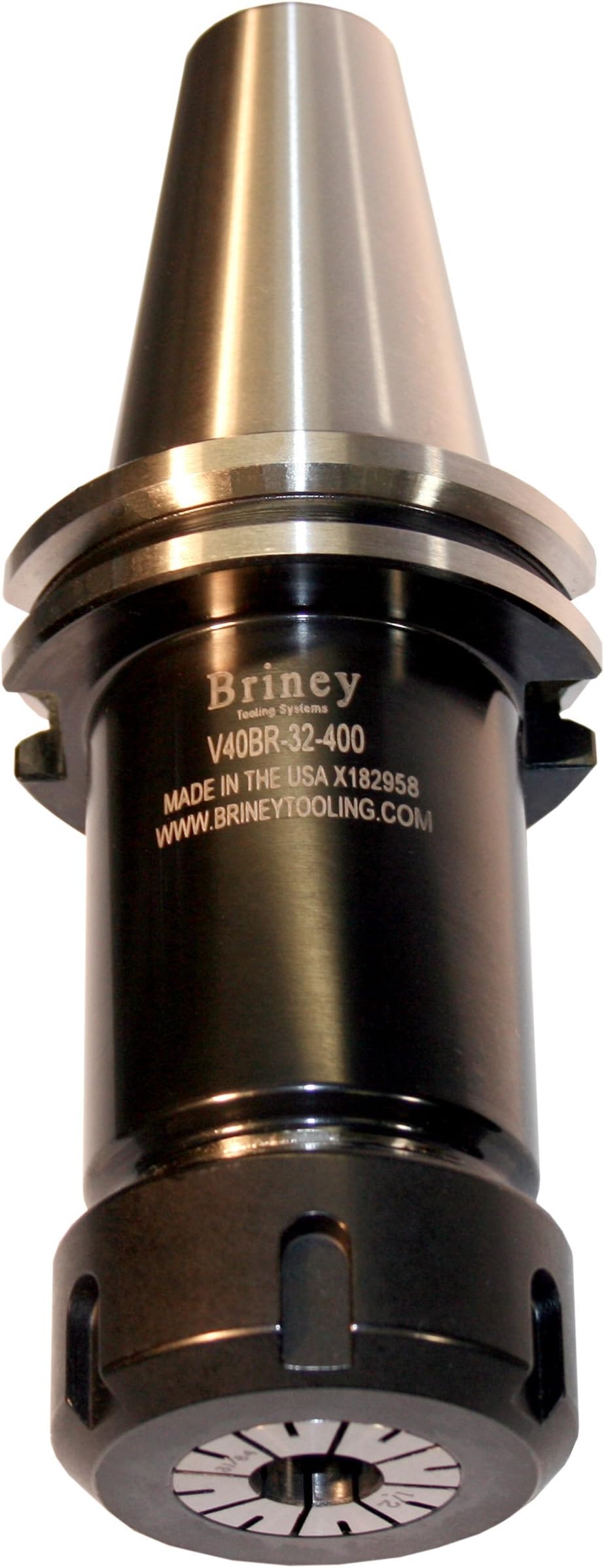 Briney Tooling Systems V40BR-32-400 Cat40 ER Collet Chuck, ER32 Socket x 4" Projection