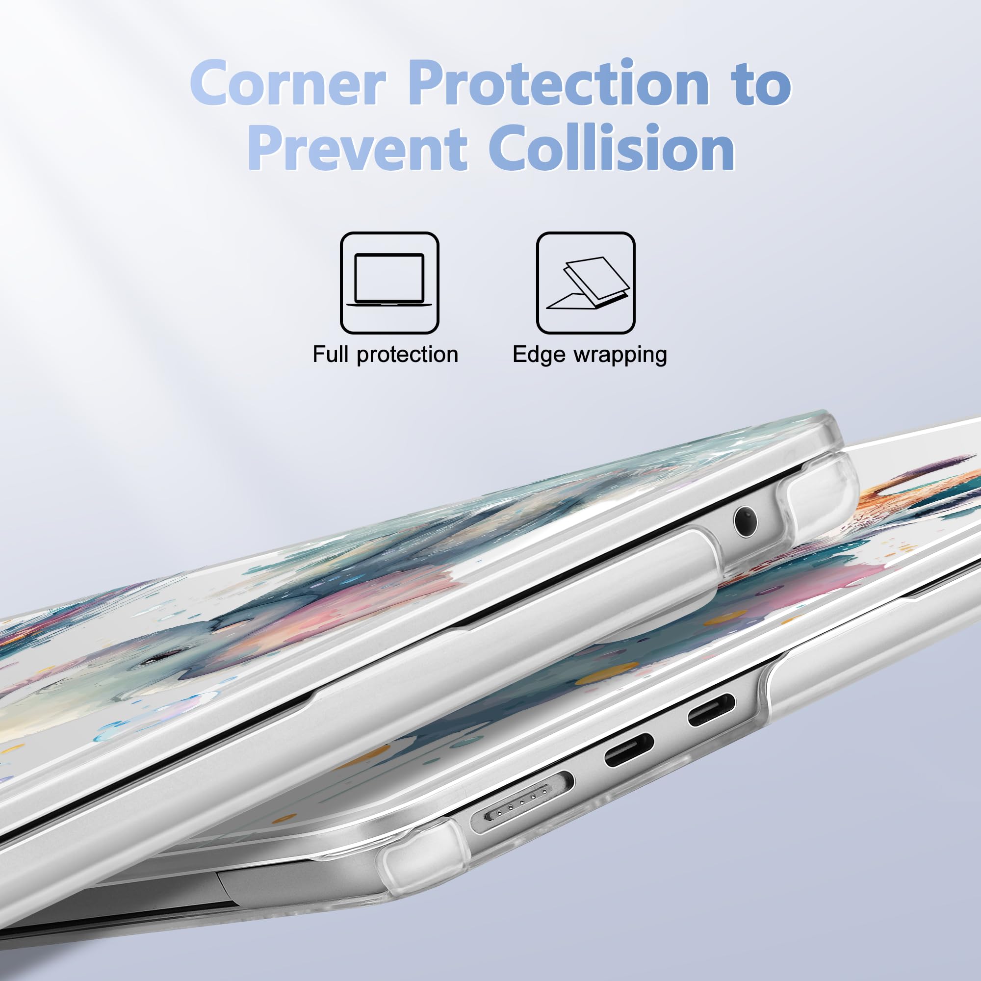 Funda para MacBook Air de 13.6 pulgadas con chip M2 A2681 versión 2022, funda rígida de plástico con protector de pantalla y cubierta de teclado para MacBook Air de 13.6 pulgadas, compatible