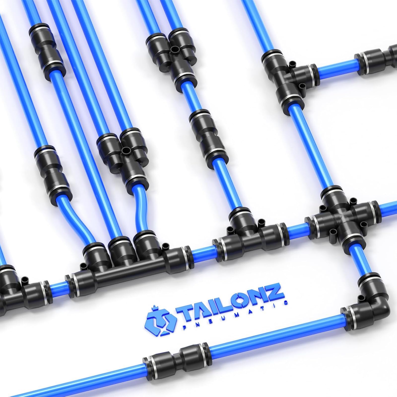 TAILONZ PNEUMATIC Gomito nero 6 mm OD per il collegamento di raccordi per tubi Tenuta a pressione PV6 (confezione da 10)