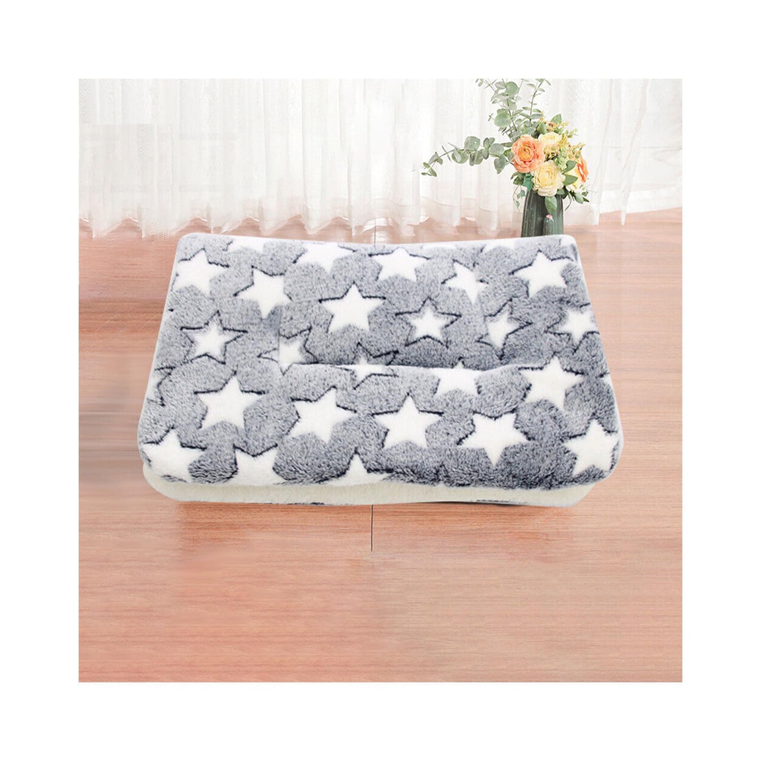 Jupiterjx Blue/White Stars Dog Blanket For Large Dogs, Extra Soft Fluffy Fleece Blanket, Warm Cozy Cat Dogs Throws For Bed & Sofa, Washable Lightweight Printed Puppy Pet Blanket Throw (80X100cm, -White Stars)