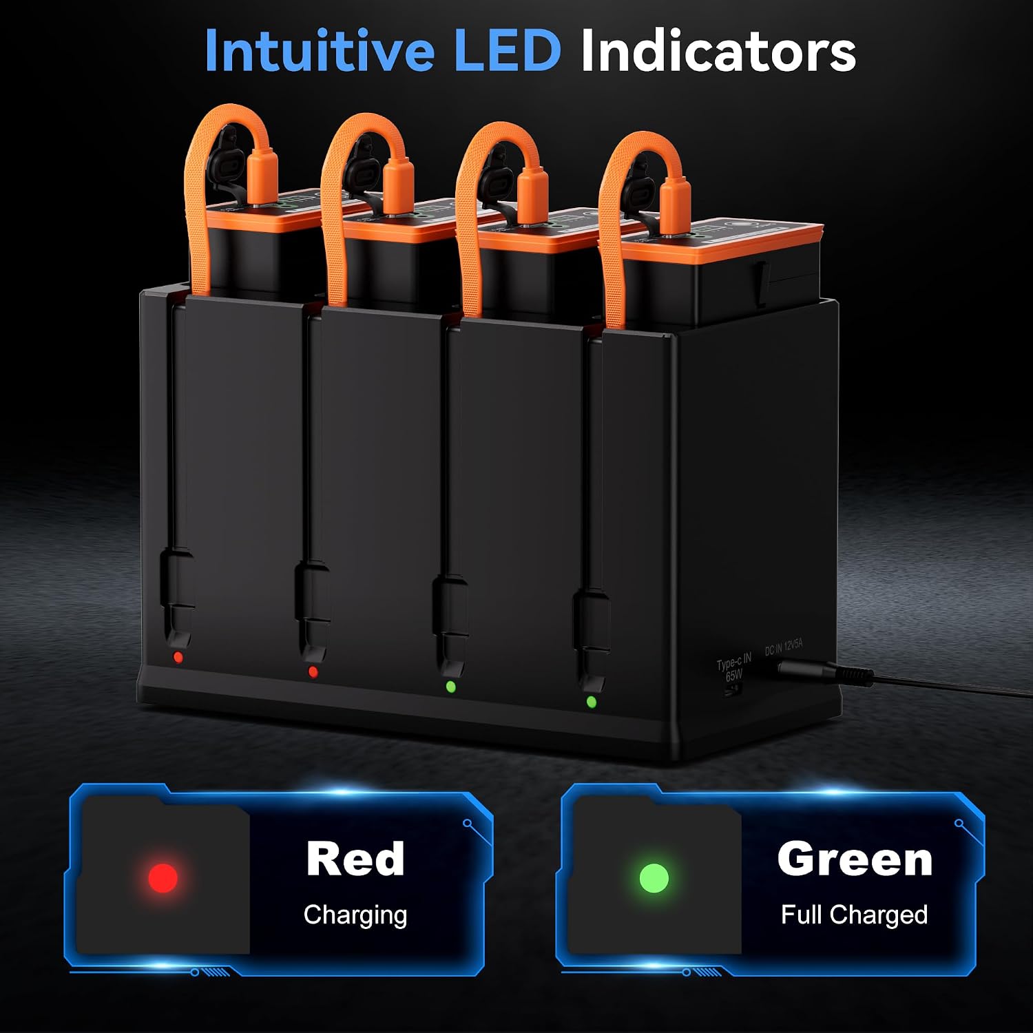 Fulpower 4-Slot Smart Rapid Charger for Moultrie Edge Series Battery