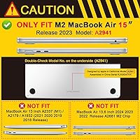 Vista 2 de Batianda Funda resistente para MacBook Air de 15 pulgadas 2026 M5 2025 M4 2024 2023 versión modelo A3448/A3241/A3114/A2941, soporte plegable Azul