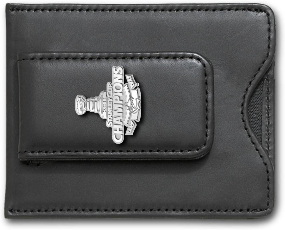 NHL Vancouver Canucks 2011 Stanley Cup Champions Black Leather Money Clip/ID Holder