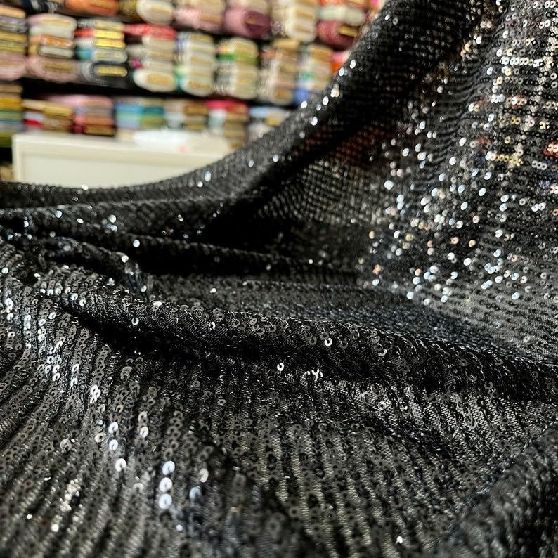 black sequin dress material Amazon.com: MODFUNS Sequin Fabric by The Yard Black Sequins Sparkly Fabric 4 Yards Velvet Sequence Material DIY Glitter Fabrics for Dress Sewing Mermaid Linen Fabrics Sequined Thick Fabric for Birthday Holiday