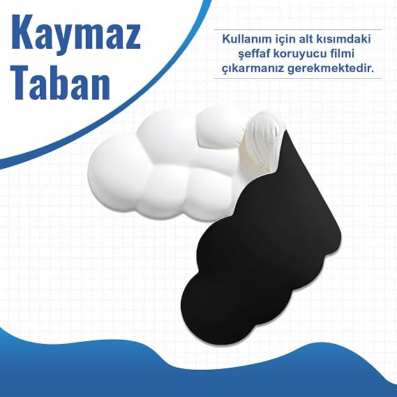 Klasse Cloud Klavye Bilek Desteği, Bulut ErgoPad, Kaymaz Tabanlı, Nefes Alan Kumaş, Ağrı Önleyici (Klavye Desteği, Beyaz)