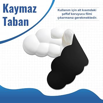 Klasse Cloud Klavye Bilek Desteği, Bulut ErgoPad, Kaymaz Tabanlı, Nefes Alan Kumaş, Ağrı Önleyici (Klavye Desteği, Beyaz)