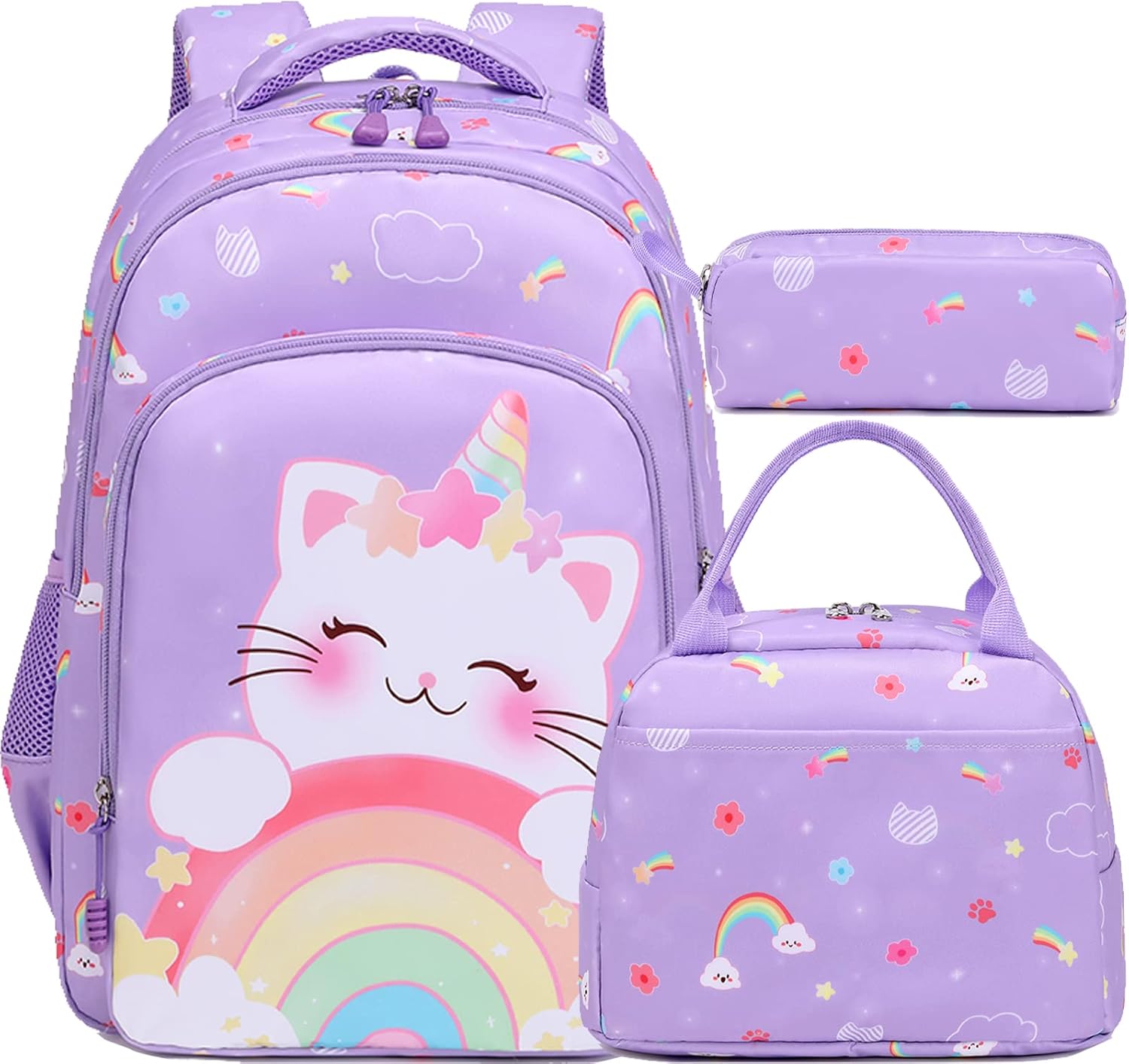 Girls' Elementary School Backpack with Lunch Box - Back to School Bag Bookbag