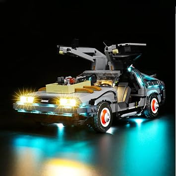 VONADO Led Light Kit Compatible with Lego Back to The Future Time Machine 10300 No Model,Lighting Kit Compatible with Lego Back to The Future Car Building Toys Remote-Control Version