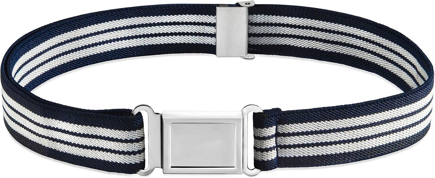 Buyless Fashion Kids Boys Toddler Adjustable Elastic Dress Stretch Belt with Flat Magnetic Buckle