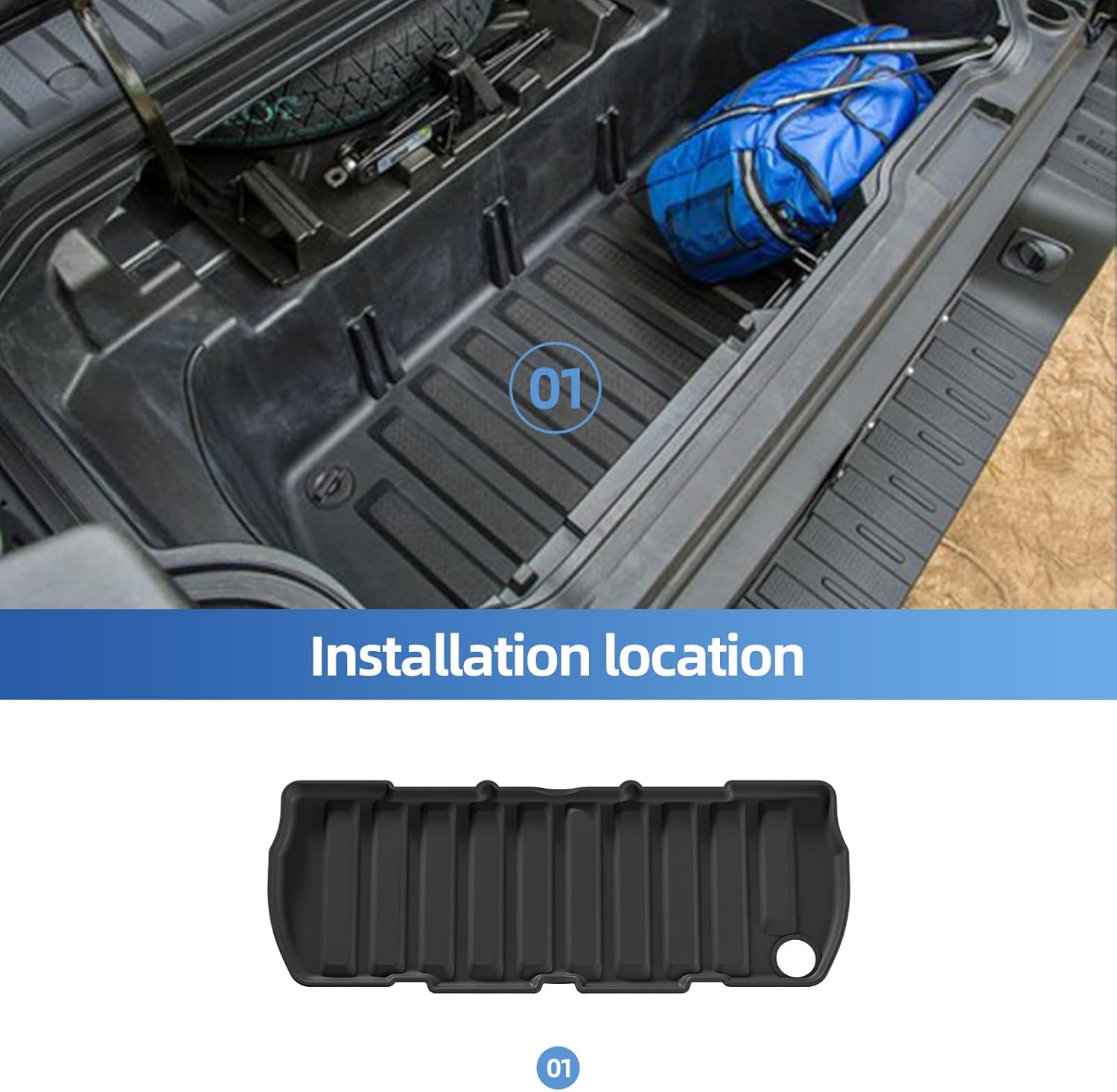 SMABEE Rear Truck Bed Lower Storage Mat for 2017-2026 Honda Ridgeline Crew Cab Under Bed Storage Liner Frunk Mat, TPE All Weather Frunk Mat Cargo Liner for Ridgeline Accessories Inteior Black