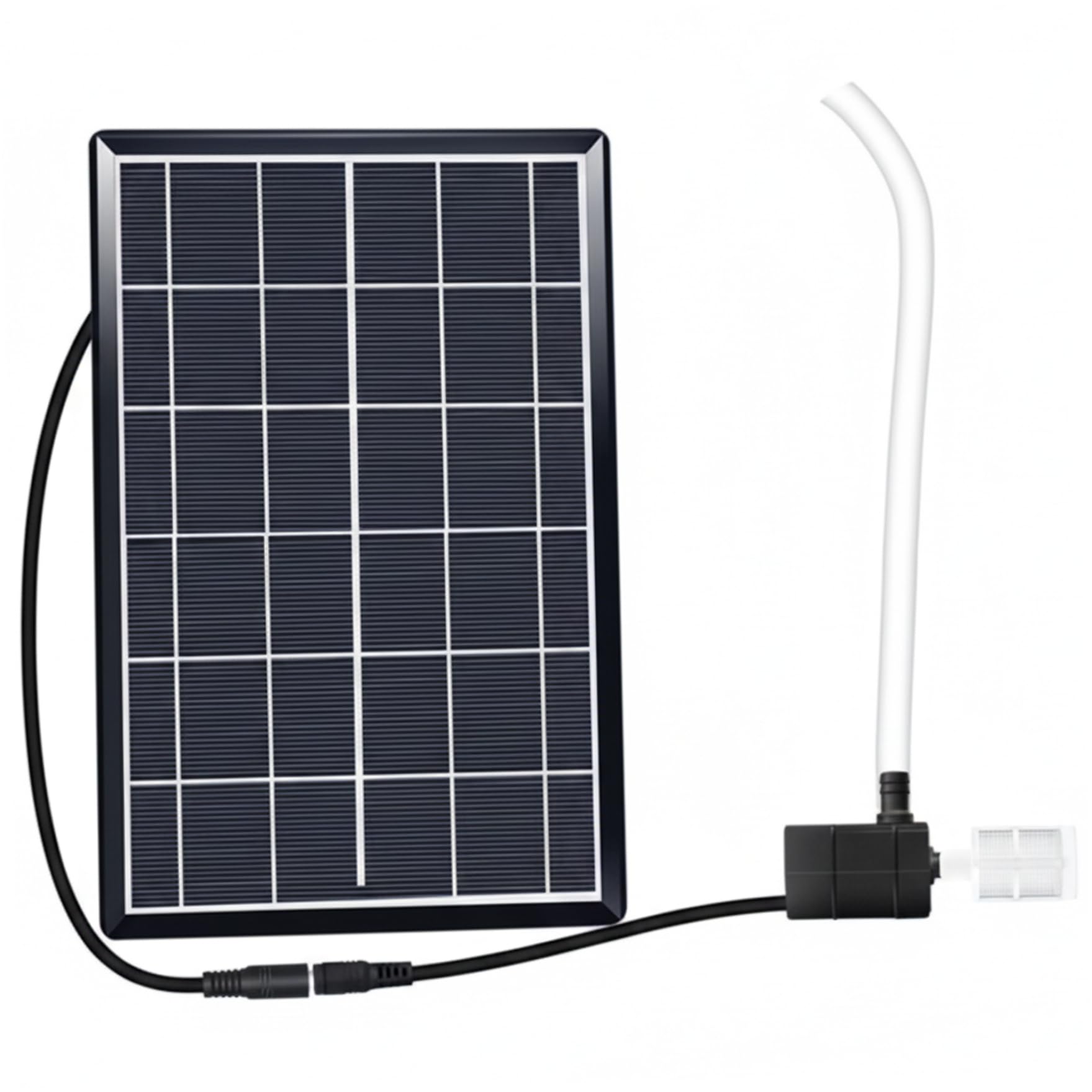 Solar Water Pump 12v with Solar Panel - Efficient Powered Water Pump for Pond Circulation, Filtration, and Aeration, Submersible Fountain Kit (9v 6w Panel + + Filter + Tubing), Fountain