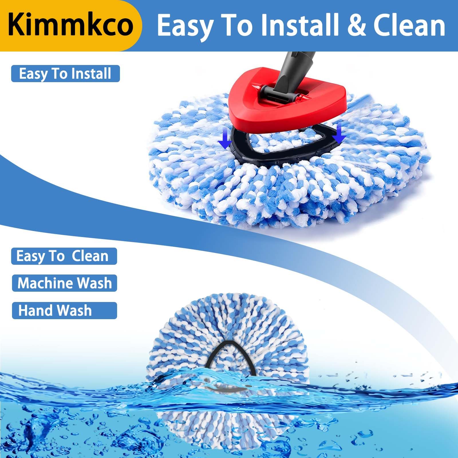 Confezione da 6 testine di ricambio per mocio rotante e 1 set di base per mocio O Cedar RinseClean, testa di ricambio per solo sistema a 2 serbatoi, morbida microfibra, lavabile in lavatrice